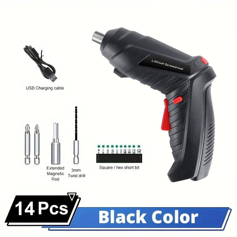 Electric Screwdriver Cordless Rechargeable Set 3.6V Li-Ion 3.5N·M Max Torque Electric Rotatable LED Light Drill Screwdriver Multi-Angle Work for Home Office DIY Tools